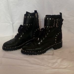 Sam Edelman Jennifer Moto studded combat black boots size 6.5